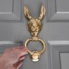Hare Door Knocker - Polished Brass