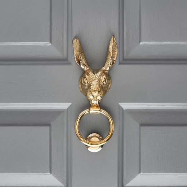 Hare Door Knocker - Polished Brass - Image 5