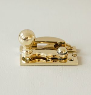 Bun Knob Sash Window Fastener - Brass