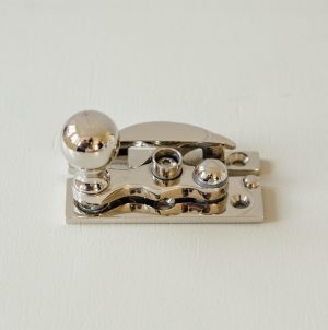 Bun Knob Sash Window Fastener - Polished Nickel