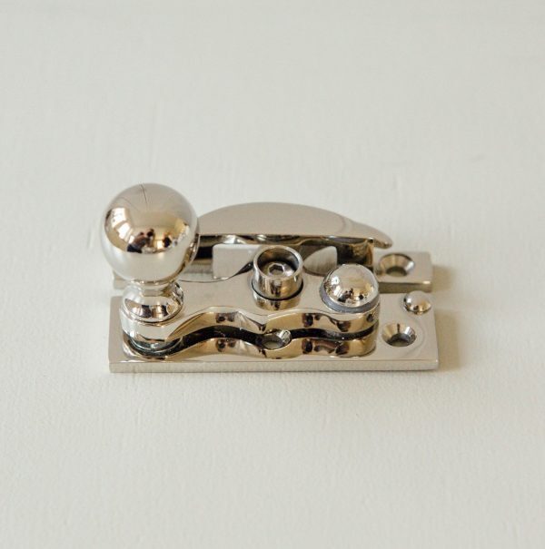 Bun Knob Sash Window Fastener - Polished Nickel