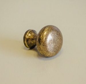 Button Cabinet Knob - Antique Brass - Small