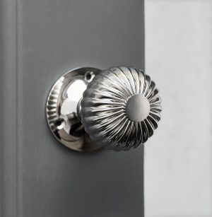Flower Door Knobs (Pair) - Polished Nickel