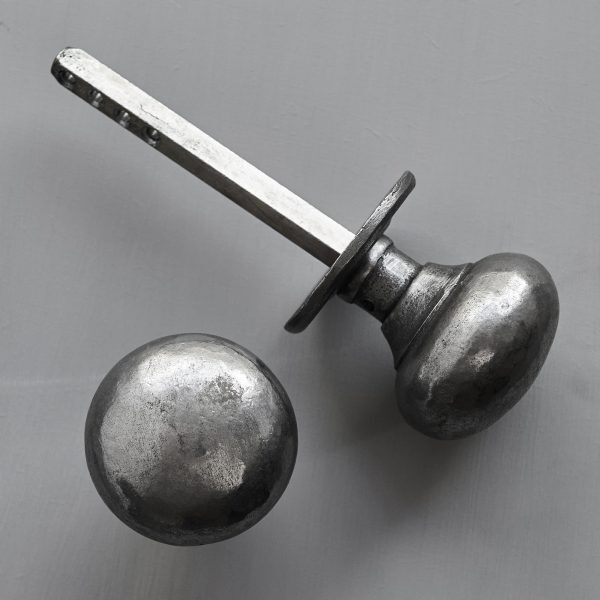 Cottage Bun Door Knobs (Pair) - Antique Iron - Image 2
