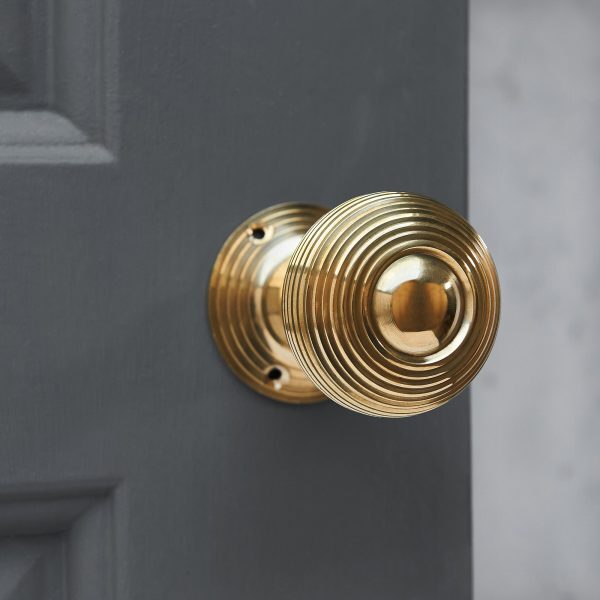 Beehive Door Knobs (Pair) - Polished Brass - Image 2