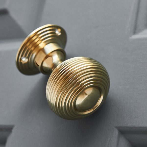 Beehive Door Knobs (Pair) - Polished Brass - Image 3