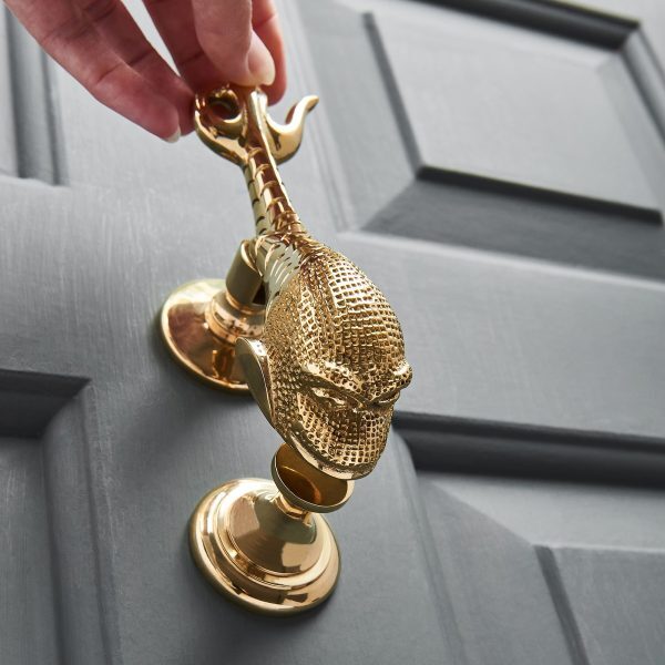 Fish Door Knocker - Polished Brass - Image 2