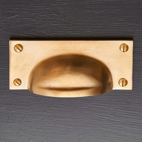 Cast Drawer Pull (Large) - Satin Brass - Image 2
