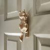 Cat Door Knocker - Polished Brass - Image 3