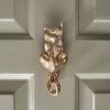 Cat Door Knocker - Polished Brass