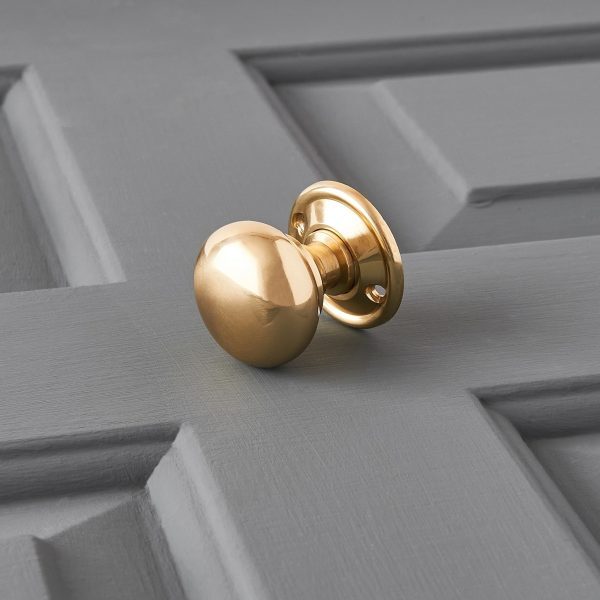 Cottage Door Knobs Small (Pair) - Brass - Image 2