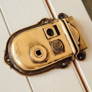 Round Ended Rim Latch - Aged Brass