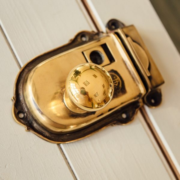 Round Ended Rim Latch - Aged Brass - Image 2