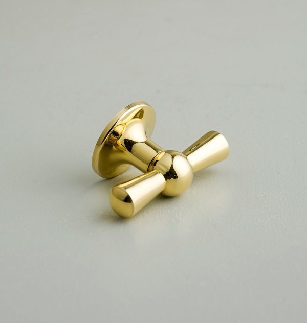 Crossed Cupboard Knob - Polished Brass - Image 2
