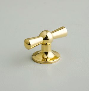 Crossed Cupboard Knob - Polished Brass