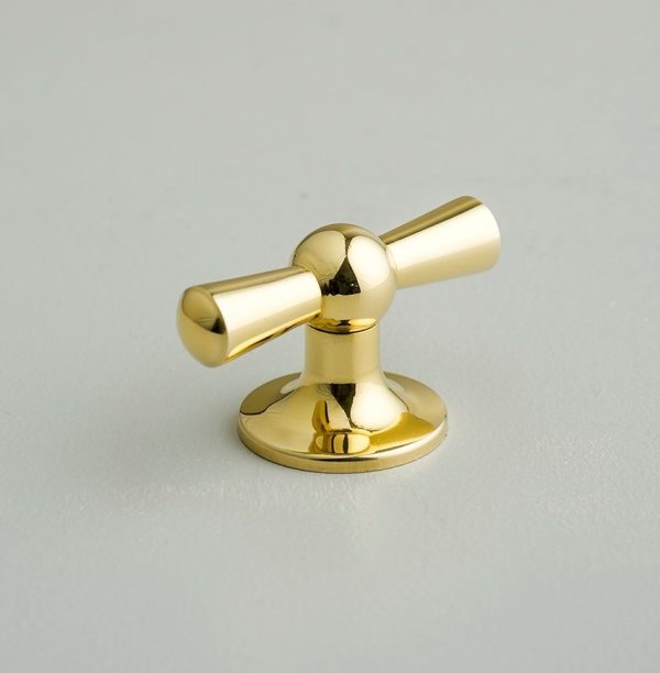 Crossed Cupboard Knob - Polished Brass