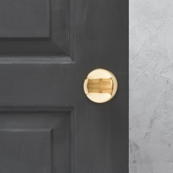 Cushion Door Knobs (Pair) - Polished Brass - Image 2