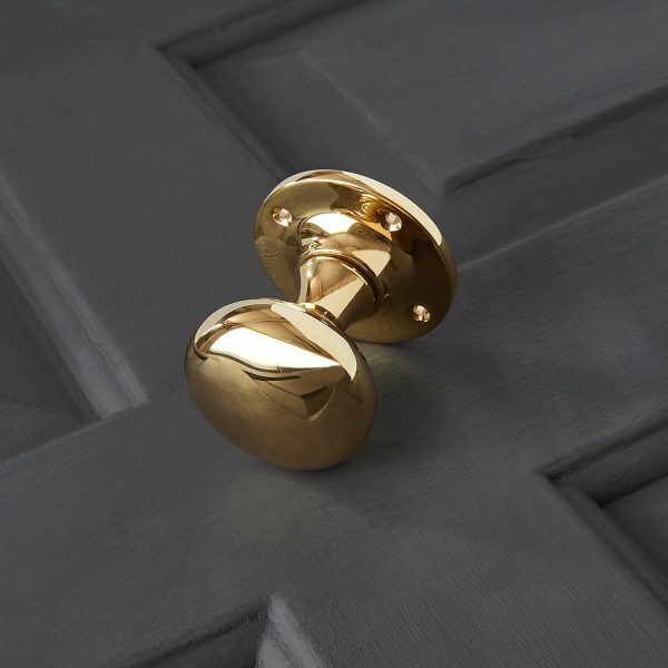 Cushion Door Knobs (Pair) - Polished Brass - Image 3