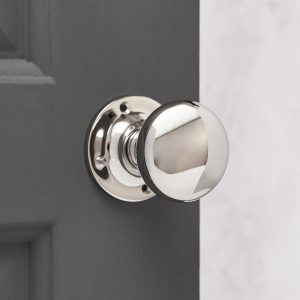Cushion Door Knobs (Pair) - Polished Nickel