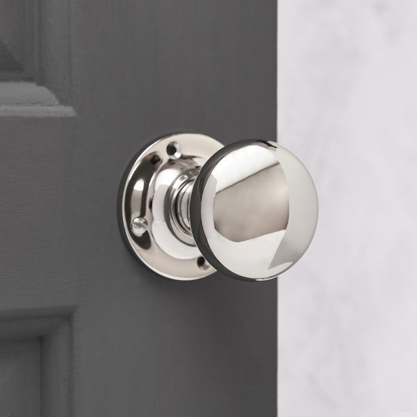 Cushion Door Knobs (Pair) - Polished Nickel