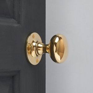 Cushion Door Knobs (Pair) - Polished Brass