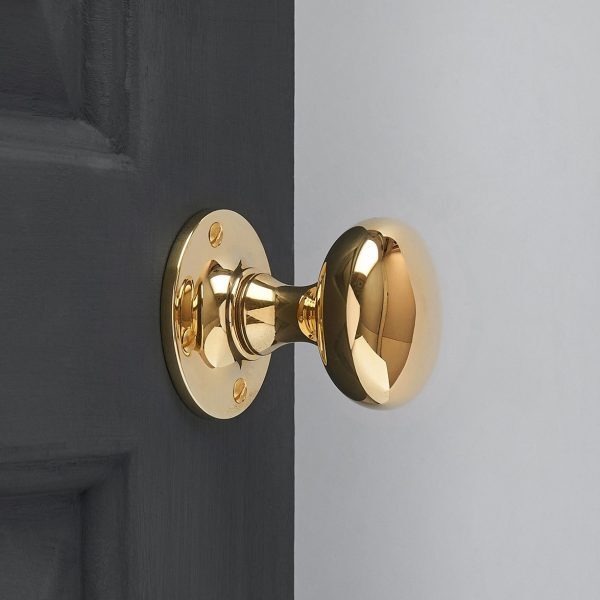 Cushion Door Knobs (Pair) - Polished Brass