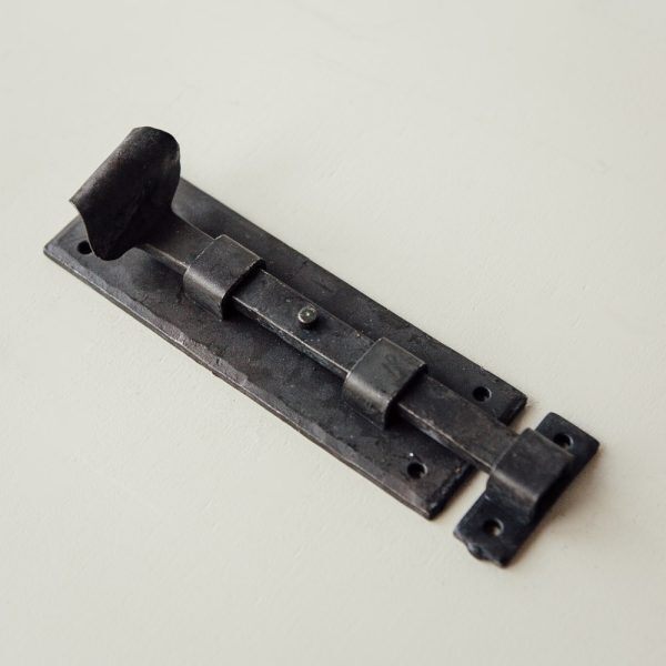 Forged Dartington Door and Cupboard Bolt - Black Waxed
