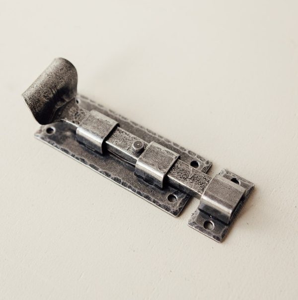 Forged Dartington Door and Cupboard Bolt - Pewter