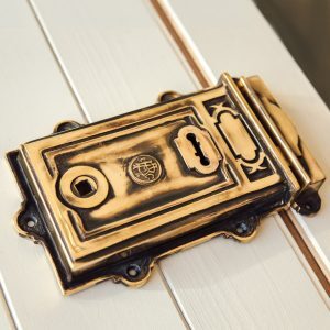 Large Victorian Style Rim Lock - Brass