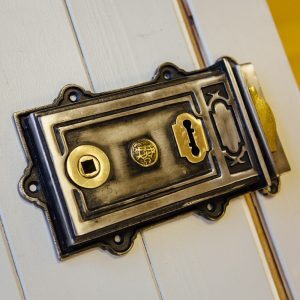 Large Victorian Style Rim Lock - Iron