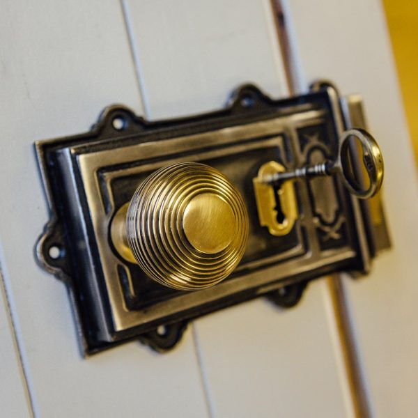 Large Victorian Style Rim Lock - Iron - Image 3