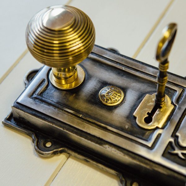 Large Victorian Style Rim Lock - Iron - Image 2