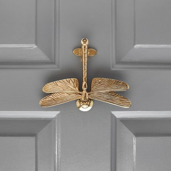 Dragonfly Door Knocker - Polished Brass