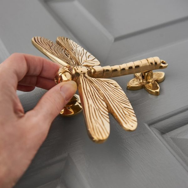 Dragonfly Door Knocker - Polished Brass - Image 4