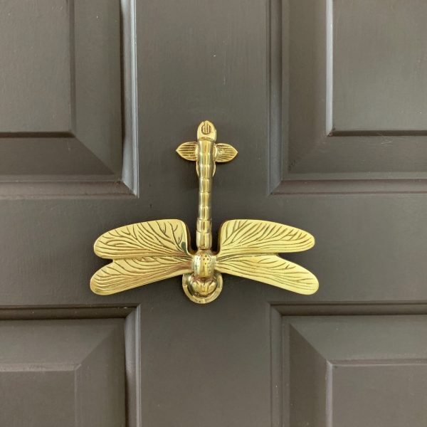 Dragonfly Door Knocker - Polished Brass - Image 2