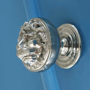 Lions Head Door Pull - Polished Nickel