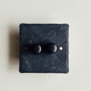 2 Gang Dimmer Switch - Black Waxed