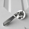 Reeded Lever Handle (Pair) - Aged Nickel - Image 3