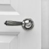 Reeded Lever Handle (Pair) - Aged Nickel