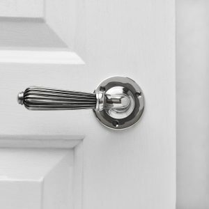 Reeded Lever Handle (Pair) - Aged Nickel