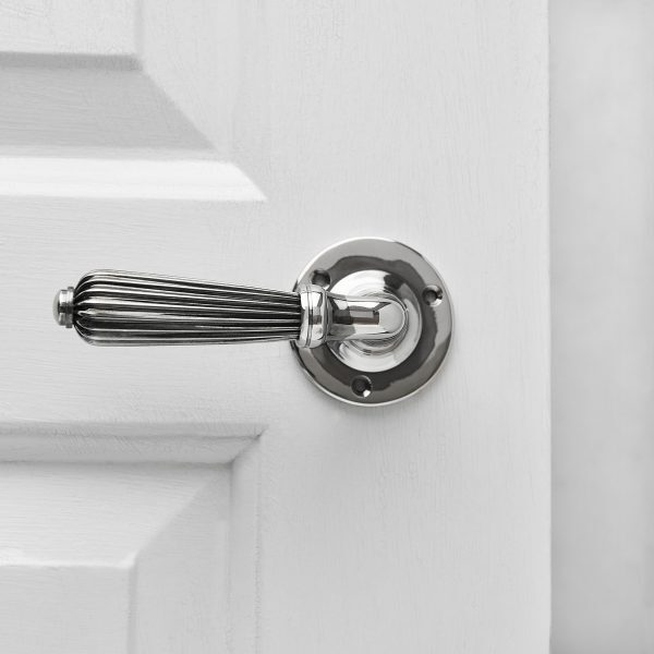 Reeded Lever Handle (Pair) - Aged Nickel