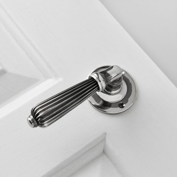 Reeded Lever Handle (Pair) - Aged Nickel - Image 2