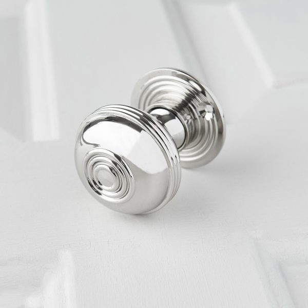 Regency-Style Door Knobs (Pair) - Nickel - Image 3
