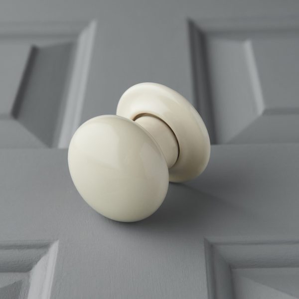 Porcelain Door Knobs (Pair) - Cream - Image 3