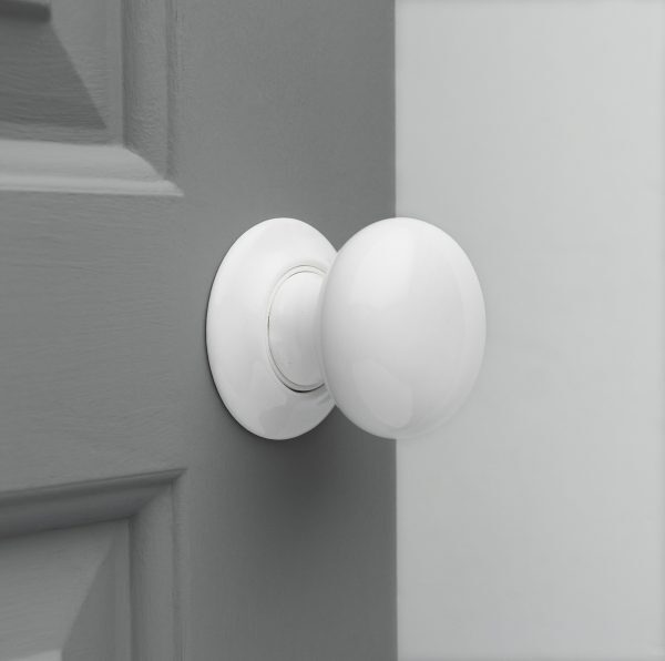 Porcelain Door Knobs (Pair) - White