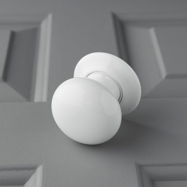 Porcelain Door Knobs (Pair) - White - Image 2