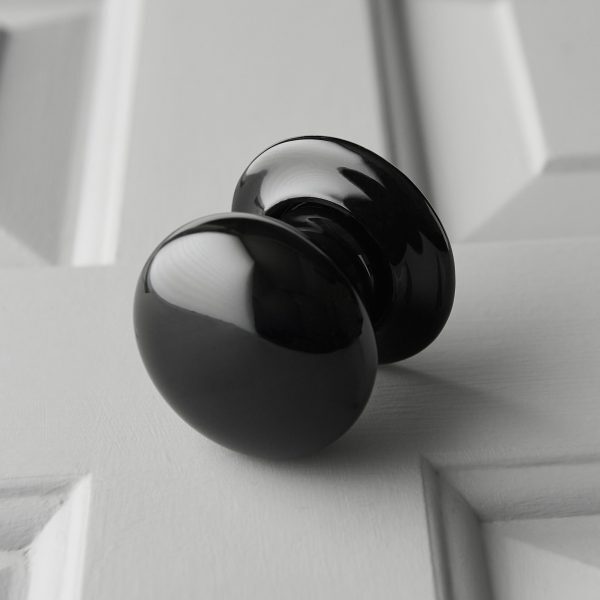 Porcelain Door Knobs (Pair) - Black - Image 2