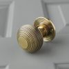 Beehive Mortice/Rim Door Knobs (Pair) - Aged Brass - Image 2