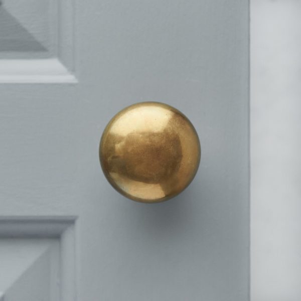 Cottage Bun Door Knobs (Pair) - Antique Brass - Image 2