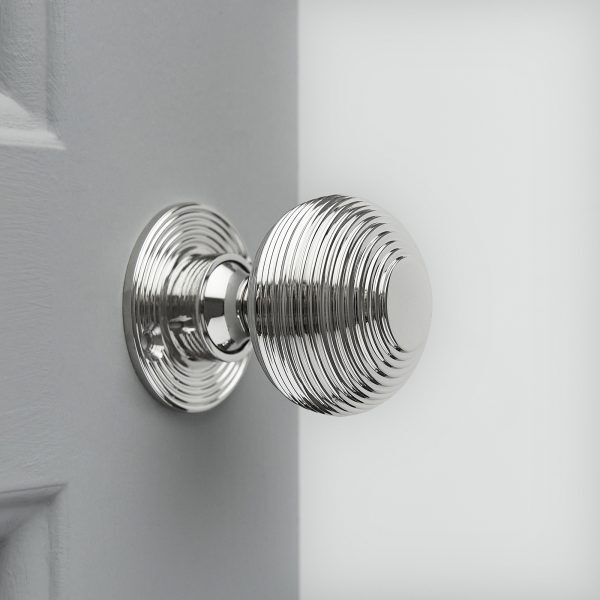 Beehive Mortice/Rim Door Knobs (Pair) - Nickel